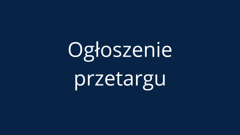 Ogłoszenie przetargu