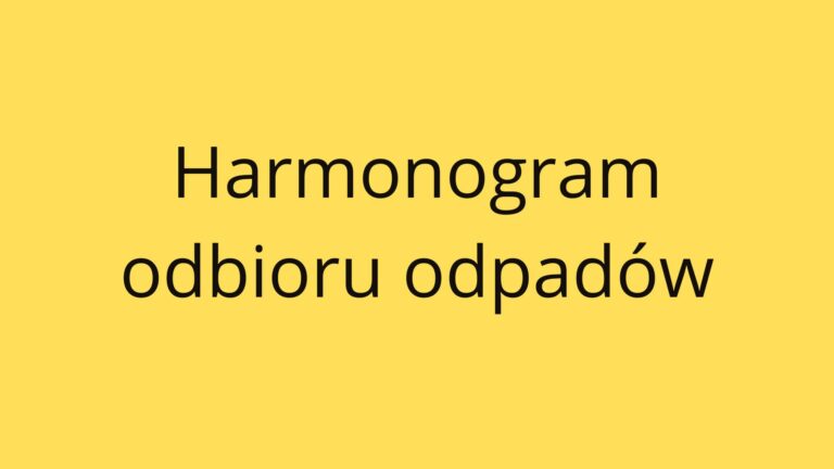 Harmonogram odbioru odpadów